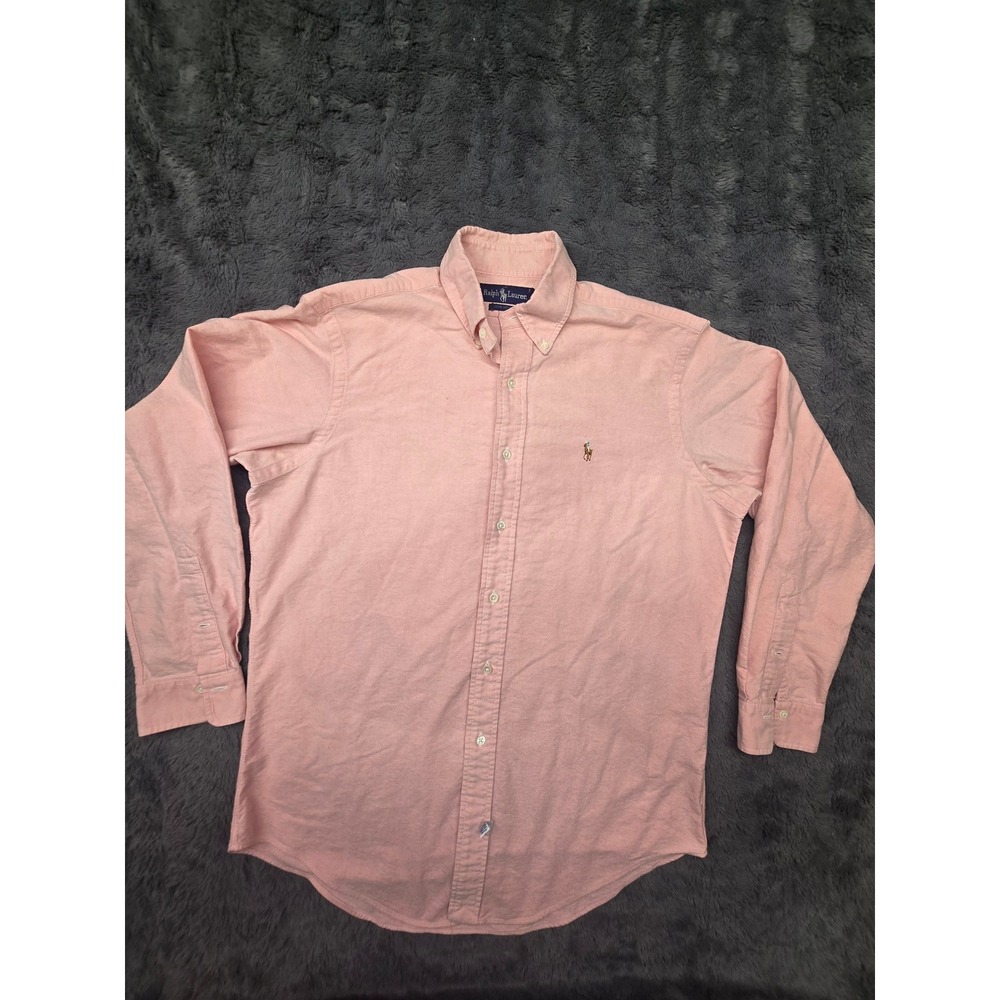 Ralph Lauren Mens Pink Oxford Button Down Shirt Long Sleeve Pony Logo 15.5-33